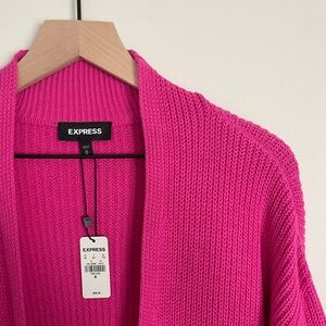 Express oversized pink knit cardigan sweater size medium